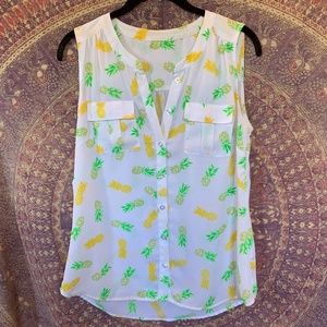 Pineapple Sleeveless Blouse